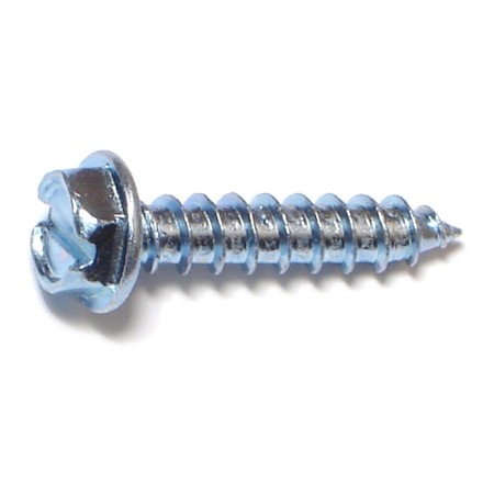 Midwest Fastener Sheet Metal Screw, #12 x 1 in, Zinc Plated Steel Hex Head Slotted Drive, 100 PK 02947